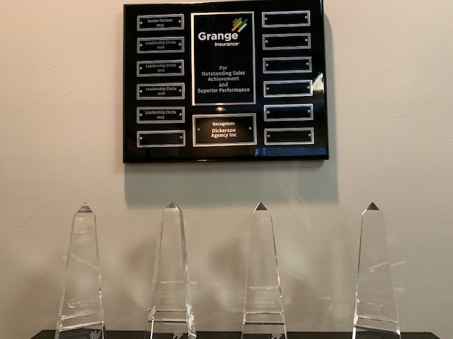 Dickerson Agency Awards on a Shelf